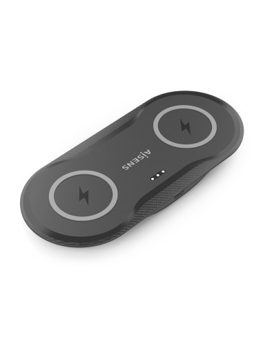 AISENS ASCH-15W2WC060-BK cargador de dispositivo móvil Auriculares, Smartphone Cargador inalámbrico Interior
