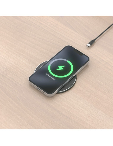 AISENS ASCH-15W1WC058-BK cargador de dispositivo móvil Smartphone Cargador inalámbrico Interior