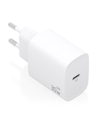 AISENS Cargador GaN 30W, 1xUSB-C PD3.0, Blanco