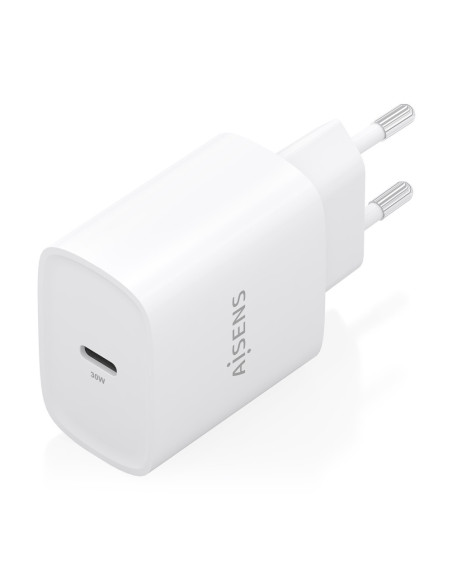 AISENS Cargador GaN 30W, 1xUSB-C PD3.0, Blanco