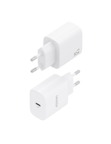 AISENS Cargador GaN 30W, 1xUSB-C PD3.0, Blanco