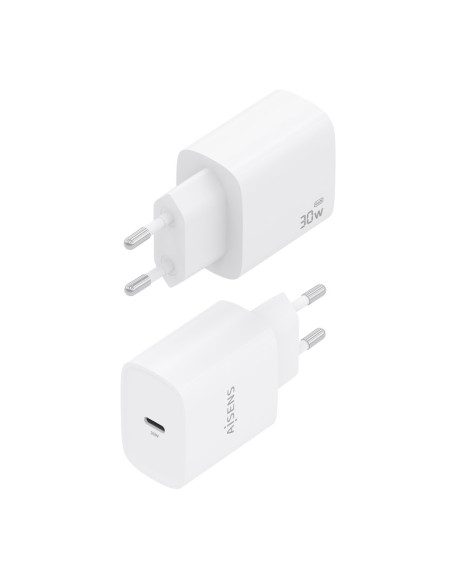 AISENS Cargador GaN 30W, 1xUSB-C PD3.0, Blanco