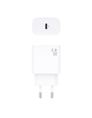 AISENS Cargador GaN 30W, 1xUSB-C PD3.0, Blanco