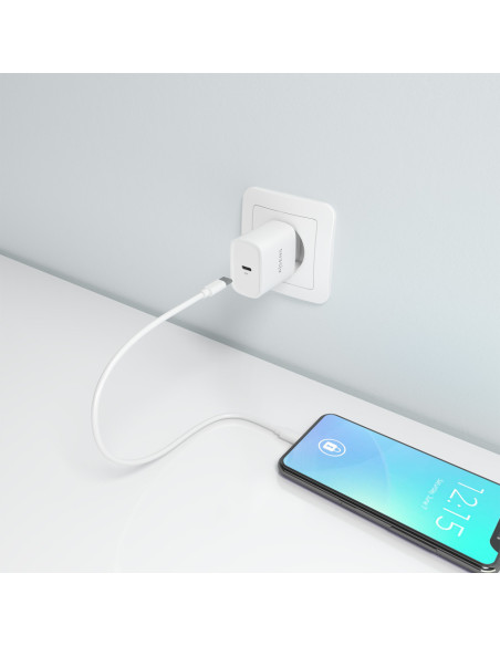 AISENS Cargador GaN 30W, 1xUSB-C PD3.0, Blanco