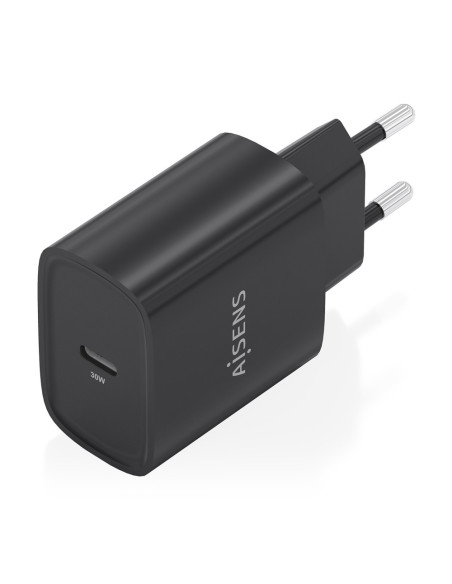 AISENS Cargador GaN 30W, 1xUSB-C PD3.0, Negro