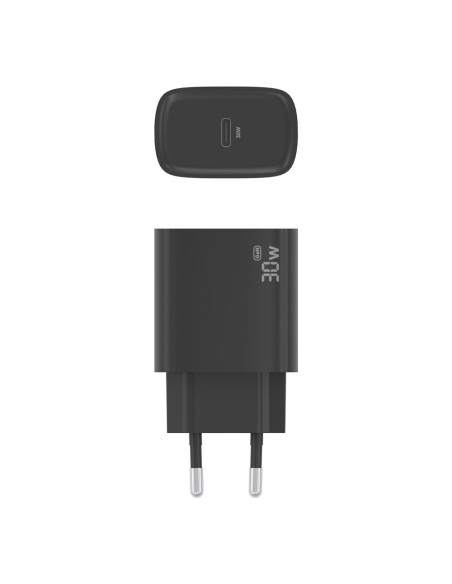 AISENS Cargador GaN 30W, 1xUSB-C PD3.0, Negro