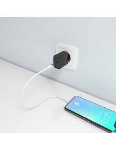 AISENS Cargador GaN 30W, 1xUSB-C PD3.0, Negro