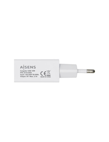 AISENS Cargador USB 10W, 5V/2A, Blanco