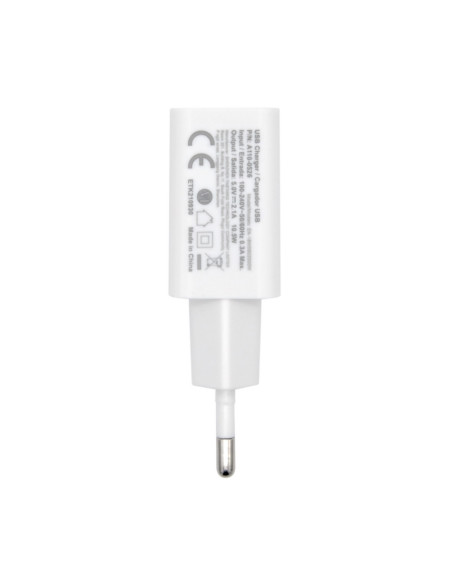 AISENS Cargador USB 10W Alta Eficiencia, 5V/2A, Blanco