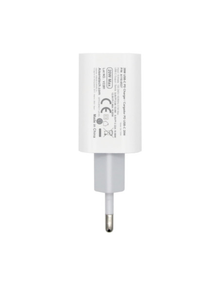 AISENS Cargador USB-C P?3.0 1 Puerto 1x USB-C 20 W, Blanco