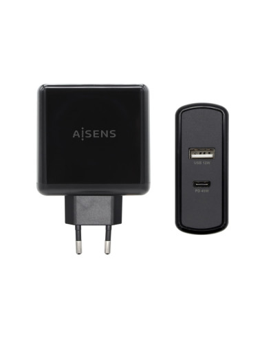 AISENS ASCH-2PD45A-BK cargador de dispositivo móvil GPS, Mando para videojuegos, MP3, MP4, Teléfono móvil, Portátil, Smartphone,