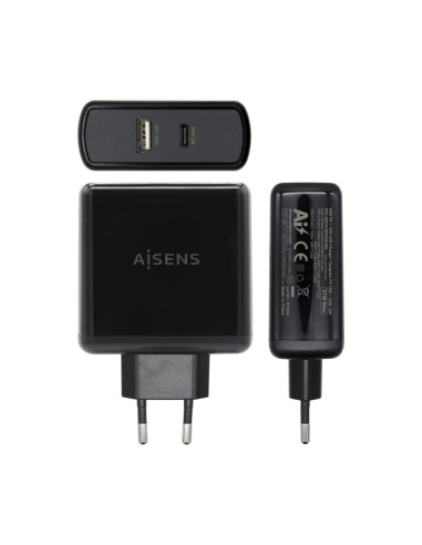 AISENS ASCH-2PD45A-BK cargador de dispositivo móvil GPS, Mando para videojuegos, MP3, MP4, Teléfono móvil, Portátil, Smartphone,
