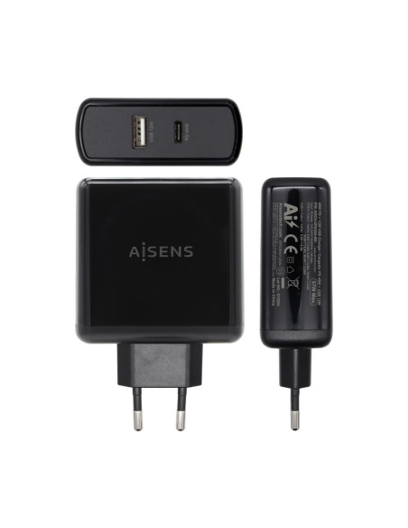 AISENS ASCH-2PD45A-BK cargador de dispositivo móvil GPS, Mando para videojuegos, MP3, MP4, Teléfono móvil, Portátil, Smartphone,