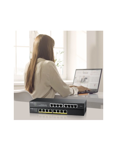 Zyxel GS1915-8EP Gestionado L2 Gigabit Ethernet (10/100/1000) Energía sobre Ethernet (PoE) Negro