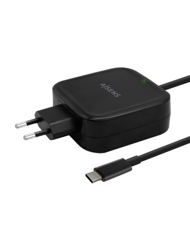 AISENS Cargador 65W PD3.0 QC3.0 1XUSB-C 1.2M, Negro