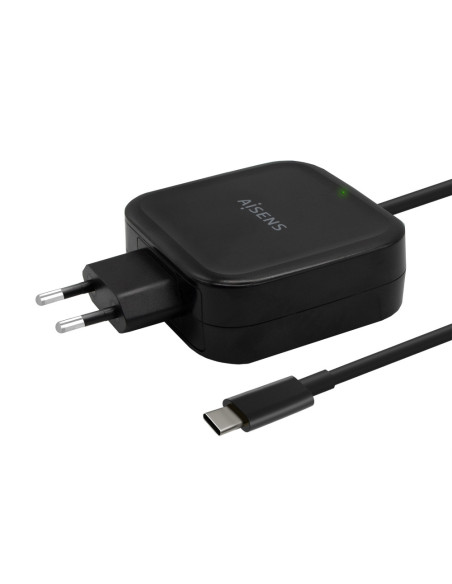 AISENS Cargador 65W PD3.0 QC3.0 1XUSB-C 1.2M, Negro