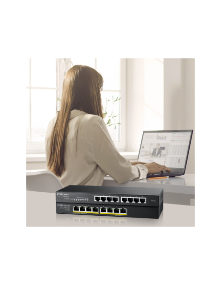 Zyxel GS1915-8 Gestionado L2 Gigabit Ethernet (10/100/1000) Negro