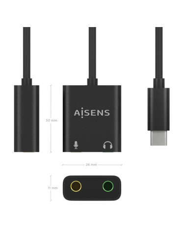AISENS A109-0767 cambiador de género para cable 2x 3.5 mm