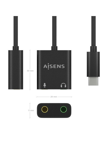 AISENS A109-0767 cambiador de género para cable 2x 3.5 mm
