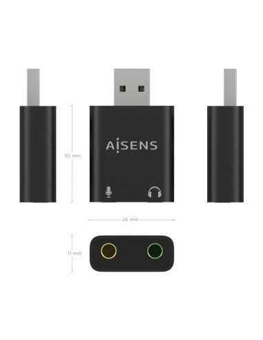 AISENS A106-0768 cambiador de género para cable 2x 3.5 mm
