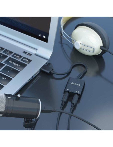 AISENS A106-0769 cambiador de género para cable 2x 3.5 mm