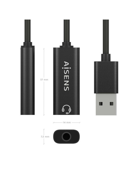 AISENS A106-0770 cambiador de género para cable 3,5 mm