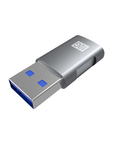 AISENS Mini Adaptador USB 3.2 GEN2 10G 3A, Tipo USB-C/H-A/M, Gris