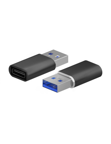 AISENS Mini Adaptador USB 3.2 Gen2 / USB 2.0 3A, Tipo USB-C/H-A/M, Negro