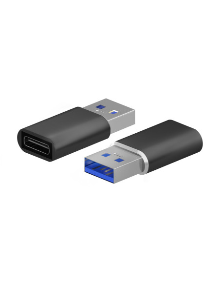 AISENS Mini Adaptador USB 3.2 Gen2 / USB 2.0 3A, Tipo USB-C/H-A/M, Negro
