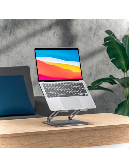 AISENS Soporte de Sobremesa XL 10-17 Ajustable para Portatil / Tablet, Plata