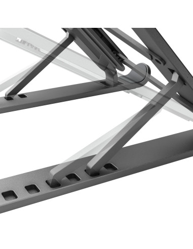 AISENS Soporte De Sobremesa Ajustable Para Portatil / Tablet, Gris Oscuro