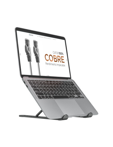 AISENS Soporte De Sobremesa Ajustable Para Portatil / Tablet, Gris Oscuro