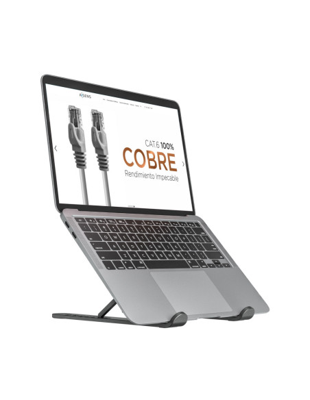 AISENS Soporte De Sobremesa Ajustable Para Portatil / Tablet, Gris Oscuro