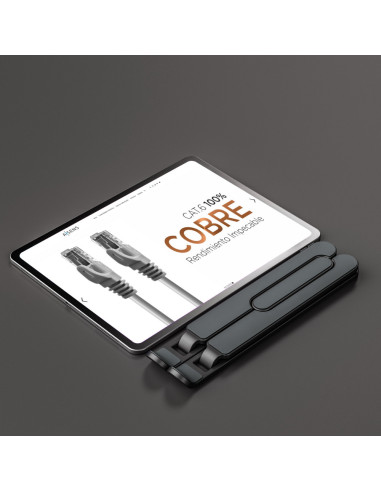 AISENS Soporte De Sobremesa Ajustable Para Portatil / Tablet, Gris Oscuro
