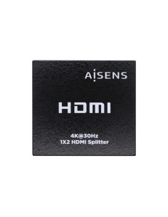 AISENS HDMI Duplicador 4k@30Hz 1x2 Con Alimentación, Negro