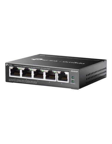 TP-Link Omada ES205GP switch Gestionado Gigabit Ethernet (10/100/1000) Energía sobre Ethernet (PoE) Negro