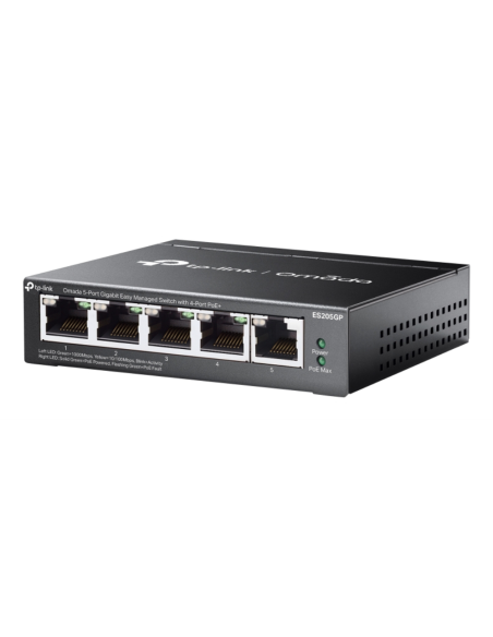 TP-Link Omada ES205GP switch Gestionado Gigabit Ethernet (10/100/1000) Energía sobre Ethernet (PoE) Negro