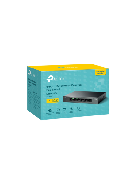 TP-Link LiteWave LS106LP switch No administrado Fast Ethernet (10/100) Energía sobre Ethernet (PoE) Negro
