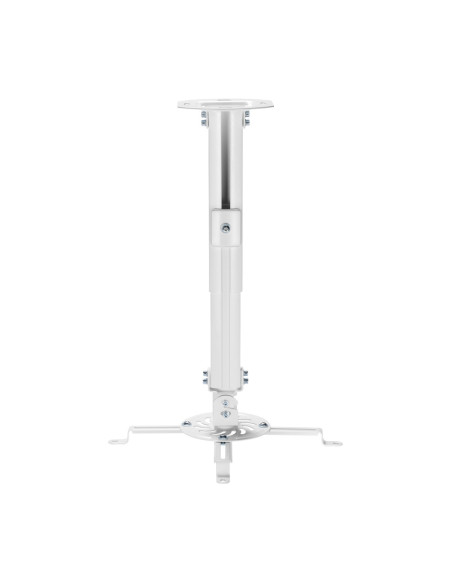AISENS Soporte Universal Giratorio, Inclinable y Extensible de Techo para Proyector 13.5Kg, Blanco