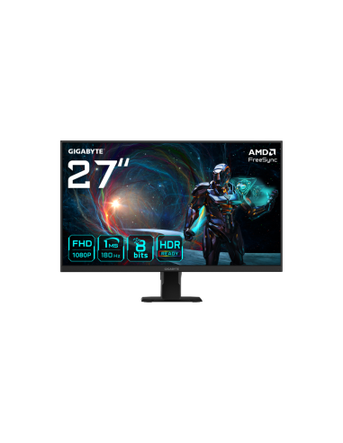 GIGABYTE GS27FA 27" Monitor de Juego FHD - 1920 x 1080, 180Hz, 1ms, 300 cd/m², FreeSync, HDR Ready, HDMI 2.0