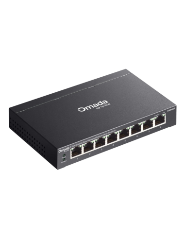 TP-Link Omada ES208GP switch Gestionado L2 Gigabit Ethernet (10/100/1000) Energía sobre Ethernet (PoE) DIN rail Negro
