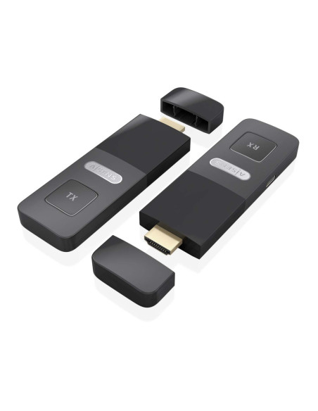 AISENS ASWL-H2K30M001-BK extensor audio/video Transmisor y receptor de señales AV
