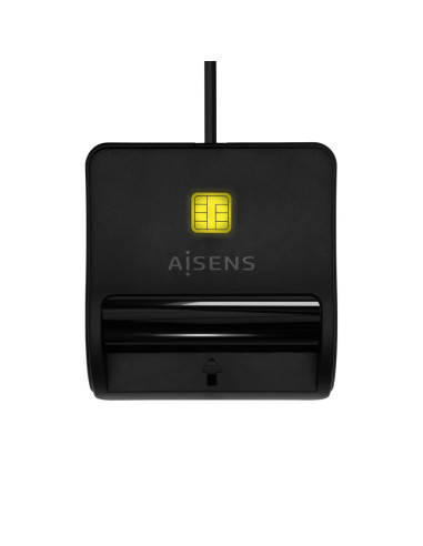 AISENS Lector De Tarjeta Inteligente DNI, USB-C, Negro