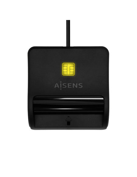 AISENS Lector De Tarjeta Inteligente DNI, USB-C, Negro