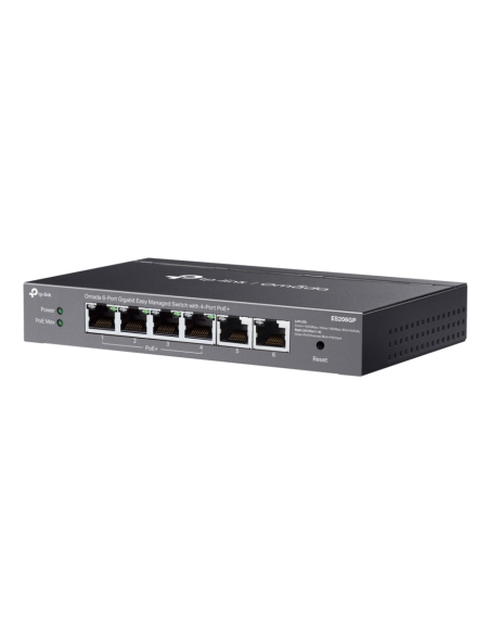TP-Link Omada ES206GP switch Gestionado Gigabit Ethernet (10/100/1000) Energía sobre Ethernet (PoE) Negro