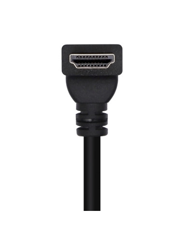 AISENS Cable HDMI V2.0 Acodado Premium Alta Velocidad / HEC 4K@60Hz 18Gbps, A/M-A/M, Negro, 1.0m