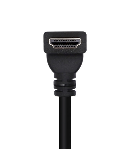 AISENS Cable HDMI V2.0 Acodado Premium Alta Velocidad / HEC 4K@60Hz 18Gbps, A/M-A/M, Negro, 1.0m