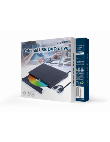 Gembird DVD-USB-03 unidad de disco óptico DVD±RW Negro