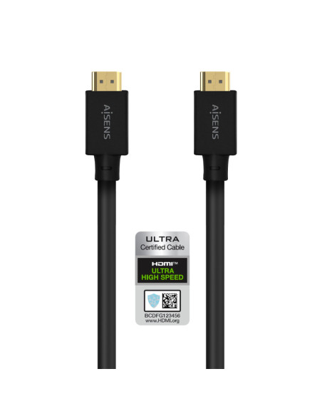 AISENS Cable HDMI V2.1 Ultra Alta Velocidad / Hec 8K@60Hz 48Gbps, A/M-A/M, Negro, 5.0M