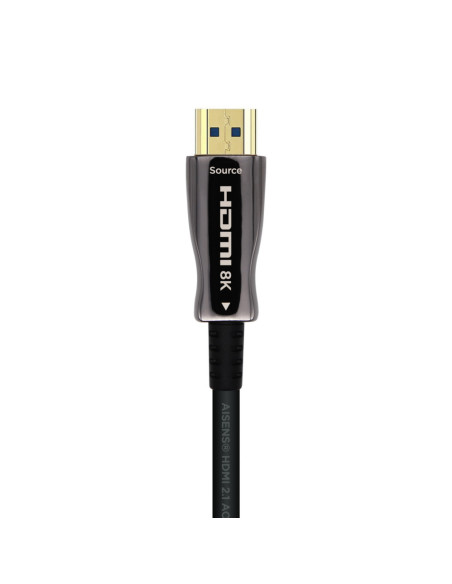 AISENS Cable HDMI V2.1 AOC Ultra Alta Velocidad / HEC 8k@60Hz 4k@120Hz 4:4:4 48Gbps, A/M-A/M, Negro, 15m